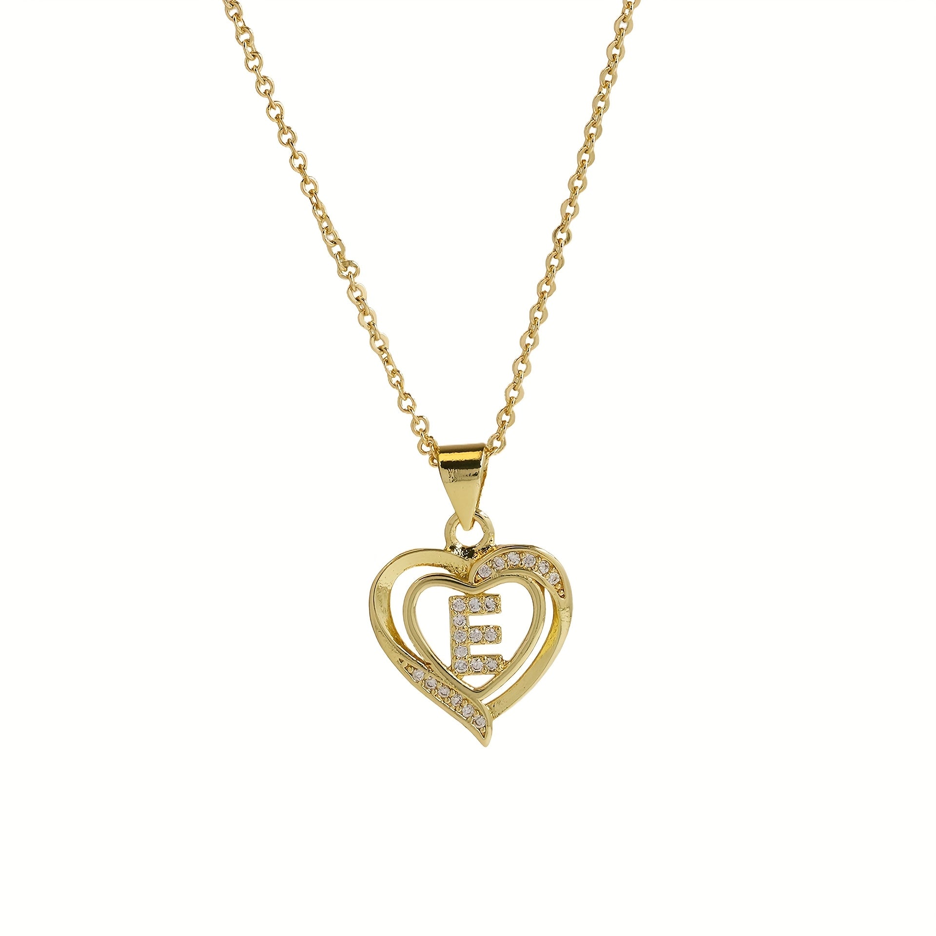 1pc 's Initial Necklace   1 Golden Plated Golden Plated Heart Pendant with A Z Letters (A Z)   Name Jewelry Gift for Wedding  Mother's Day    Elegant Golden Tone Initial Charm for Casual Attire & Special Occasions  for Teenager