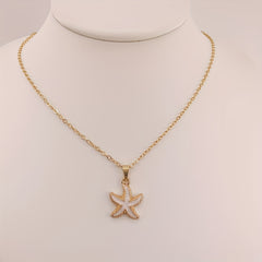 Women's Delicate Golden Tone Starfish Pendant Necklace   Minimalist Beach Jewelry  Everyday & Vacation Necklace for Women  Birthday/Anniversary Gifts for Her   Year Round Coastal Charm Chain  Beach Necklace  Nautical Accessory  Bohemian Jewelry  Fine Jewe