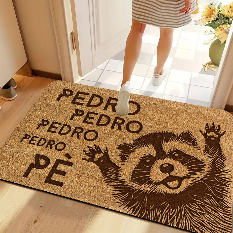 1Pc Large Raccoon Name Mat "Pedro Pedro Pedro" Spanish
