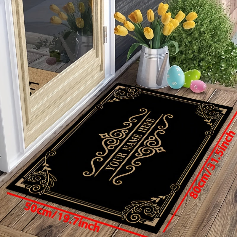 1Pc Personalized Welcome Mat Custom Family Name/Text Entry Non