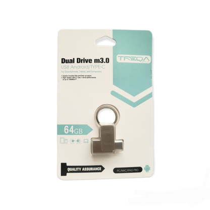 Treqa UP-02-64GB Android/ USB Type C 3.0 Flash Drive OTG