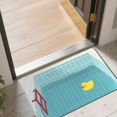 1Pc Flannel Rubber Duckie Rug Non Slip Water Absorbent