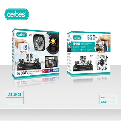Aerbes AB-JK08 AHD 8 Channel Wired DVR Camera Surveillance Kit