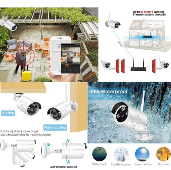 Aerbes AB-JK18 Wifi Camera Surveillance Kit 4 Channel