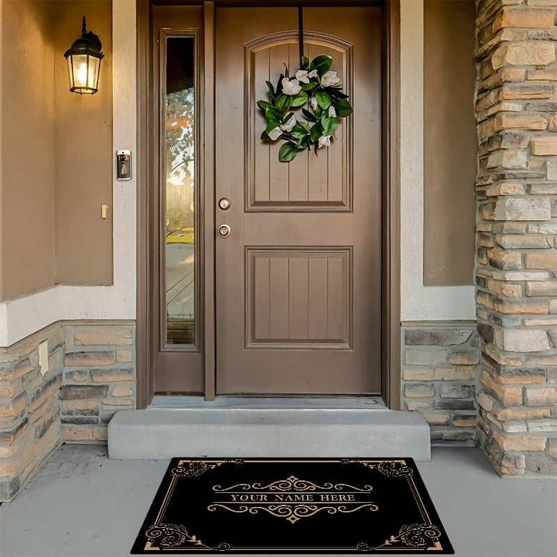 1Pc Personalized Welcome Mat Custom Family Name/Text Entry Non
