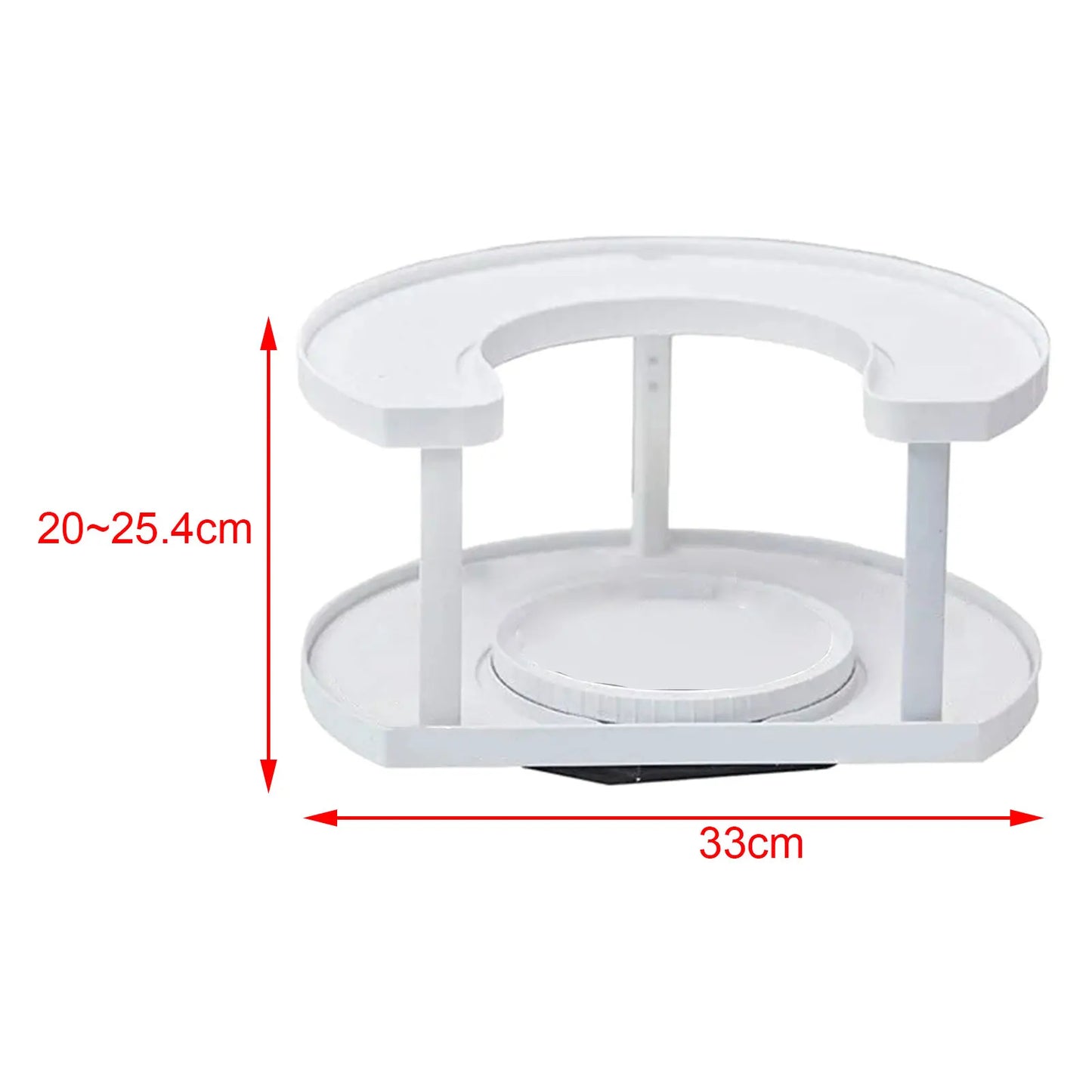 360 Degree Rotating Spice Rack Turntable Non Skid Save Space 2 Tiers Condiments Storage Rack for Kitchen Cupboard Makeup Vanity
