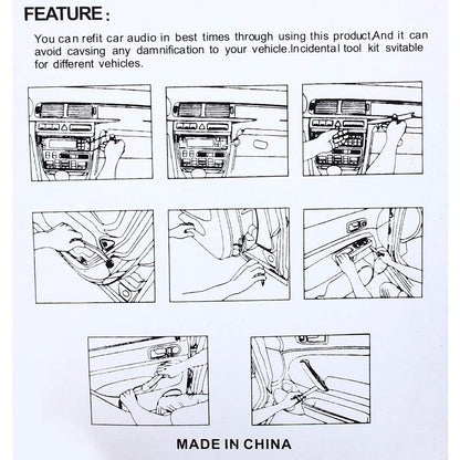 Professional Car Repair Tool Set, 12 in 1 Car Audio System Dashboard Door Panel Removal Dismantling Tools Kit