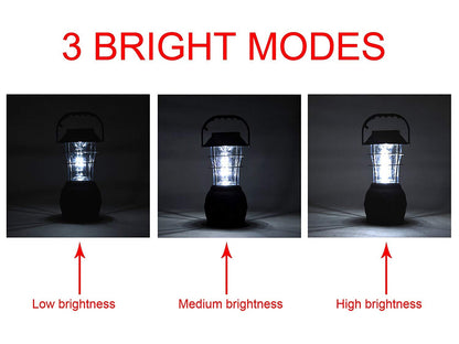 Solar Lantern, 5 Mode Hand Crank Dynamo Rechargeable Camping Lantern 36 LED Emergency Light Ultra Bright Car Charge Camping Gear for Hiking Emergency