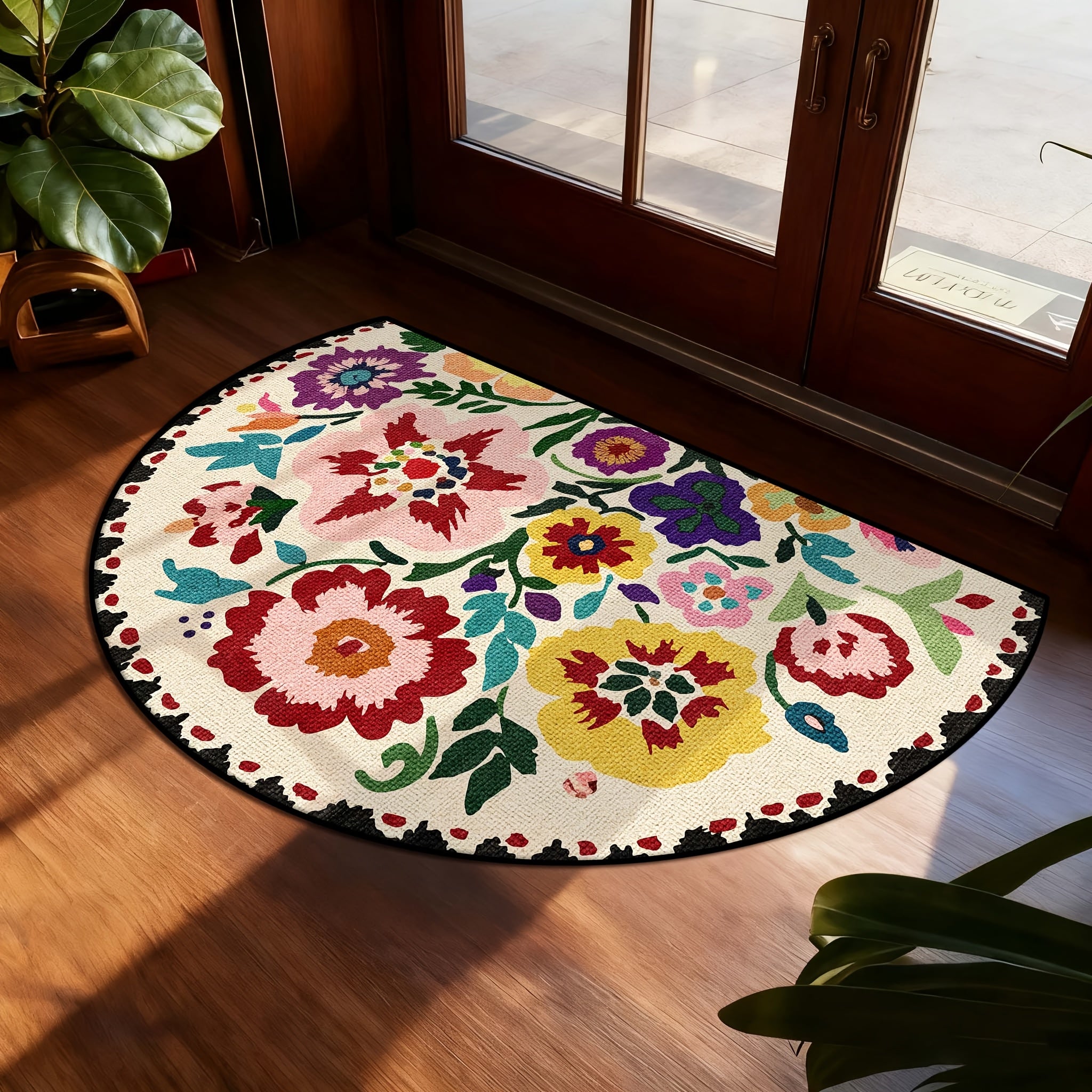 1Pc Extra Large Semi Circular Floor Mat Non Slip