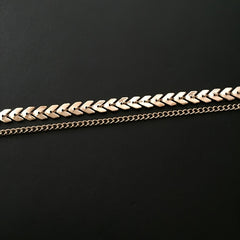 Trendy Women's Double Layer Choker Necklace   Golden Tone Bohemian Snake Chain Collar with Leaf Charm Accents  Versatile Party Jewelry for Music Festivals  Valentine's Day & Year Round Wear  Festival Accessories  Elegant Design