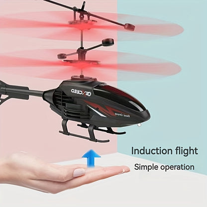 Indoor Children's Toy Aircraft With Remote Control, Gesture Sensing Lights, Crash Resistance, And Suspended Flight Model, Remote Control Sensing Aircraft With Cartoon Design For Children