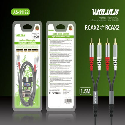 Wolulu AS-51177 Male 3 Lotus Head To Male 3 Lotus Head Cable 1.5m