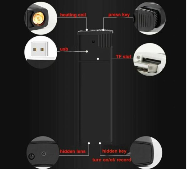 W2 Portable Wireless Wifi Lighter Camera 1080P With Lookcam App