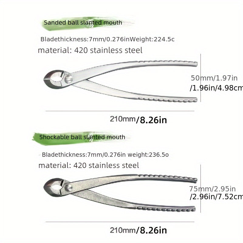 420 Stainless Steel 2 in 1 Slant Nose Ball Pliers and Pruning Shears   Ergonomic Heat Treated Gardening Trimmer  Suitable for Branches  Shrubs  Hedges   Polished Rustproof Manual Tool with Multifunctional Durable Design Essential Garden Decoration Equipme