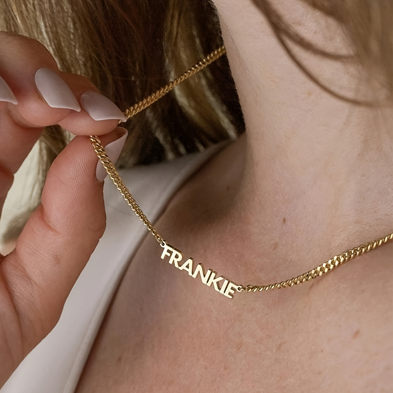 Custom Engraved 18K Golden Plated Stainless Steel Necklace with Pendant   Design  Minimalist Style for Men and Women  Durable 201 Stainless Steel Chain  Name Necklac