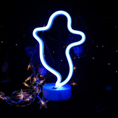 B-25 USB DC Cable Or Battery Operated Ghost Neon Lamp With Base And On/Off Switch