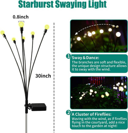 FA-LC38H-6 Solar Powered Starburst Swing Outdoor Warm White Bulb Garden Light