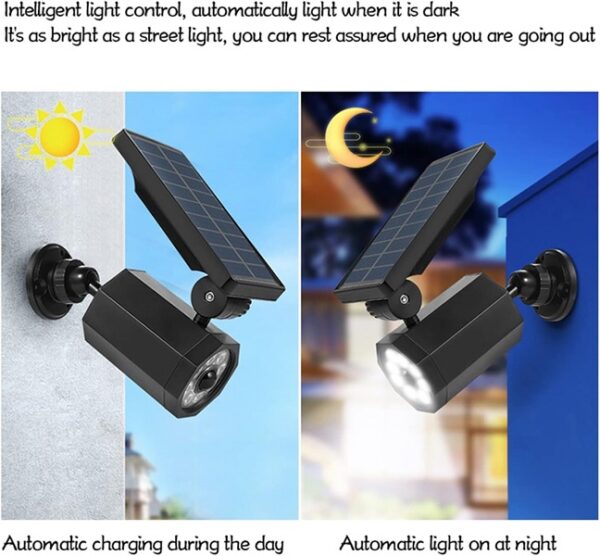 Aerbes AB-TY50 LED Solar Powered Wall Motion Sensor Light Dummy Camera 20W