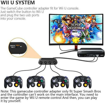 HY-6214 GameCube Controller Adapter for Nintendo Switch, Wii & PC
