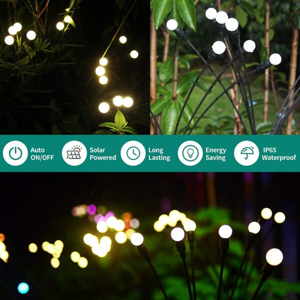 FA-LC38H-6 Solar Powered Starburst Swing Outdoor Warm White Bulb Garden Light
