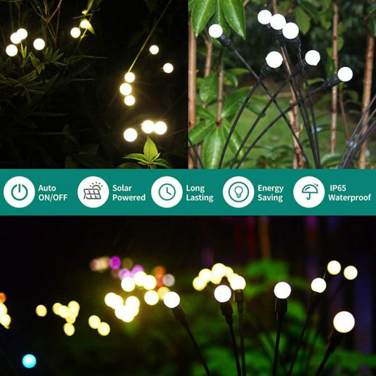 FA-LC38H-6 Solar Powered Starburst Swing Outdoor Warm White Bulb Garden Light