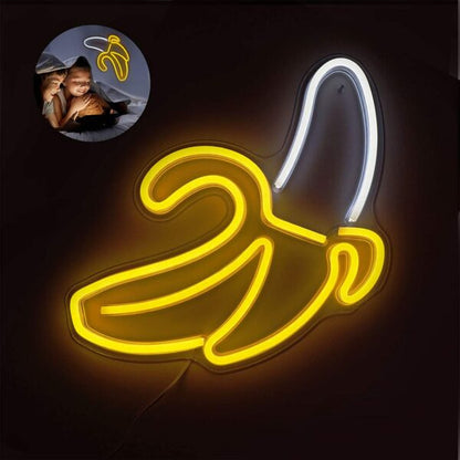 C-1 USB Powered Banana Neon Lamp with Back Plate + On Off Switch