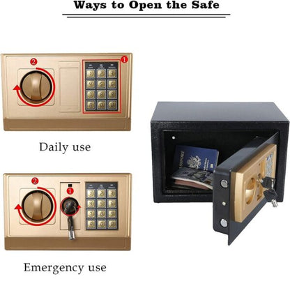 SE-144 Mini Safe With Key And Combination Lock 20E
