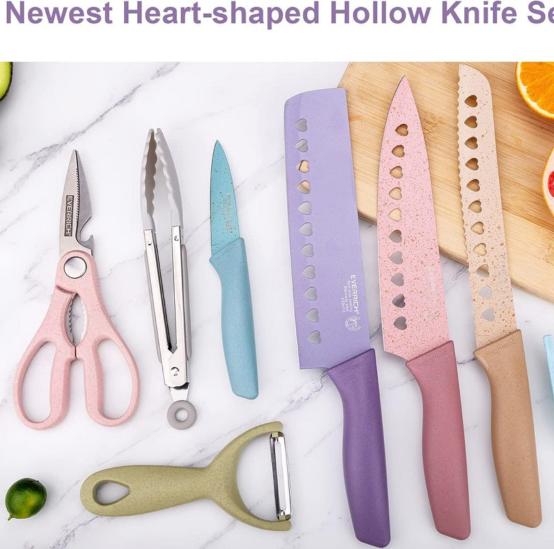 Evdrtverh 1831408 Colorful Non-Stick Kitchen Knife Set 8pcs