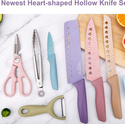 Evdrtverh 1831408 Colorful Non-Stick Kitchen Knife Set 8pcs