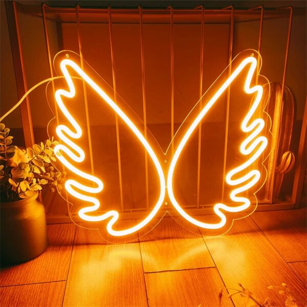 C-15-Wings USB Powered Wings Neon Lamp With Back Plate + On Off Switch