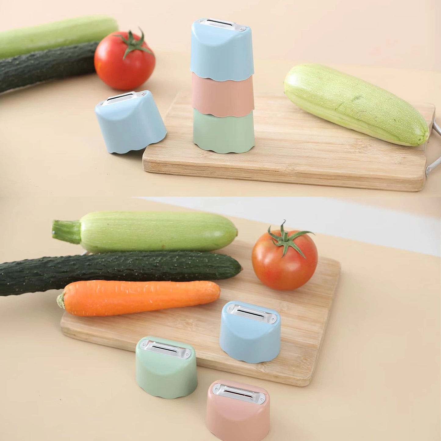 Vegetable Peeler Fruit Peeler with Storage Double Sided Smart Stainless Steel and Plastic Peelers