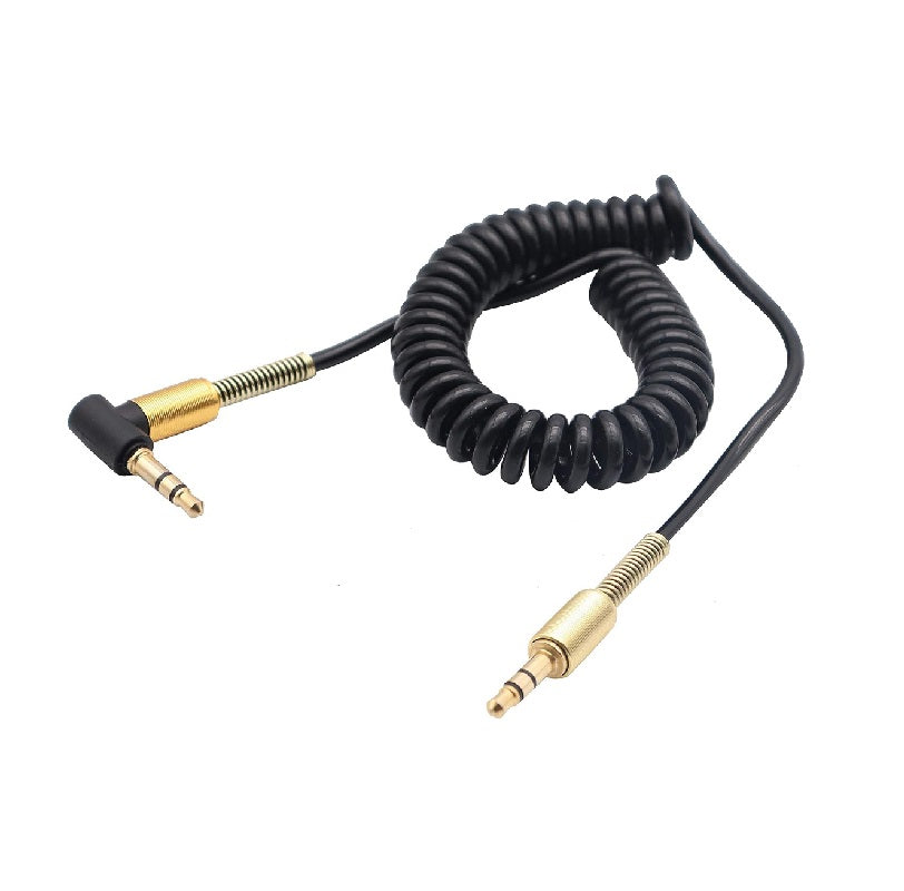 Wolulu AS-51201 90° Angle 3.5mm Spring Auxiliary Cable 1.8m