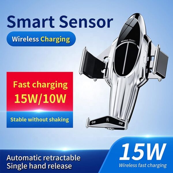 Wolulu AS-50906 Vehicle Wireless Multifunctional Airplane Shape Phone Charger 15W