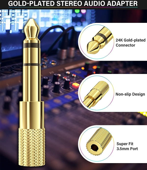 6.5mm Male to 3.5mm Female Audio Adapter Pack Of 100