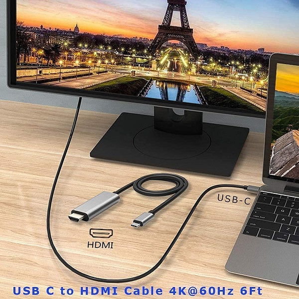 SE-L114 Alloy Head Type C To HDMI Cable 1.8M