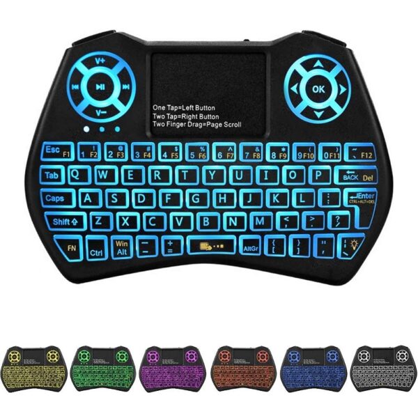 XF0752 Wireless Mini RGB Backlit Keyboard Air Mouse Remote Control