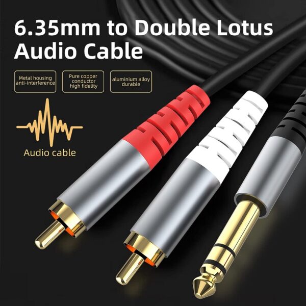 Wolulu AS-51179 6.35m To Dual Lotus Head Cable 1.5m