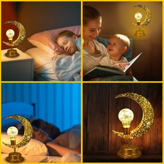 Bulb Battery Operated Moon Shaped LED Light Warm White