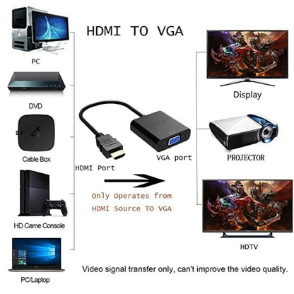 SM-L011 HDMI Male to VGA Female Video Converter Adapter Cable for PC Laptop HDTV MN-H-V
