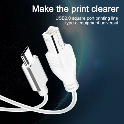 USB Type C to BM USB 2.0 B Male Cable Interface Data Transmission Connector for Macbook Laptop