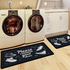 Non Slip Welcome Mat With "Please Remove Shoes"
