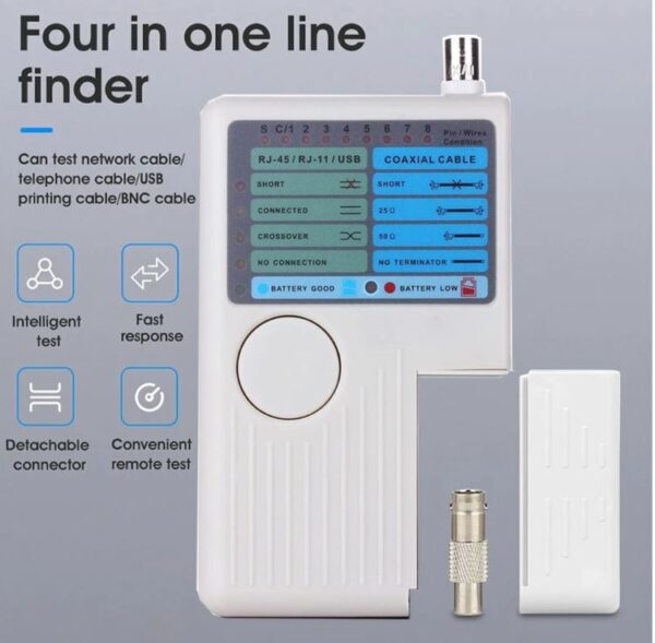 SE-L155 4 In 1 Remote Cable Tester for RJ11/RJ45/USB/BNC Cables