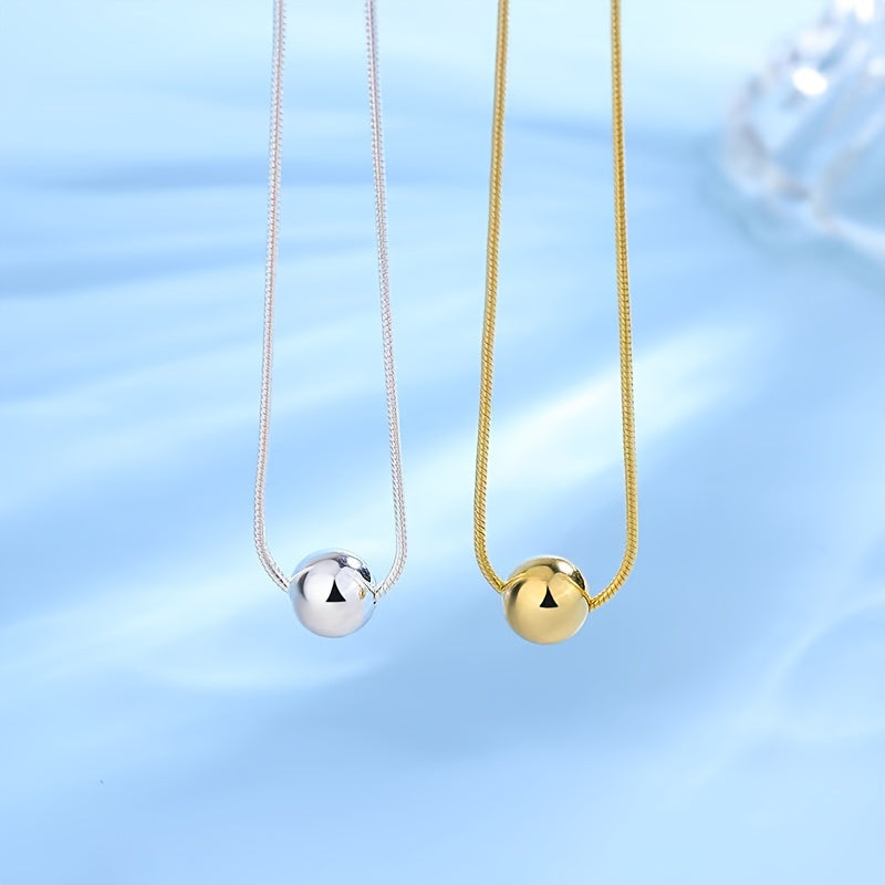 A Fashionable and Minimalist Small Round Bead Pendant  18K Golden Plated  Stainless Steel Women's Choker Necklace  Elegant Choker  Fashion Accessory  Minimalist Pendant  Sleek Design  Highquality Pendant  Lightweight Necklace  Gift For Her