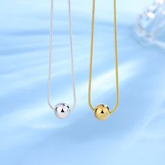 A Fashionable and Minimalist Small Round Bead Pendant  18K Golden Plated  Stainless Steel Women's Choker Necklace  Elegant Choker  Fashion Accessory  Minimalist Pendant  Sleek Design  Highquality Pendant  Lightweight Necklace  Gift For Her