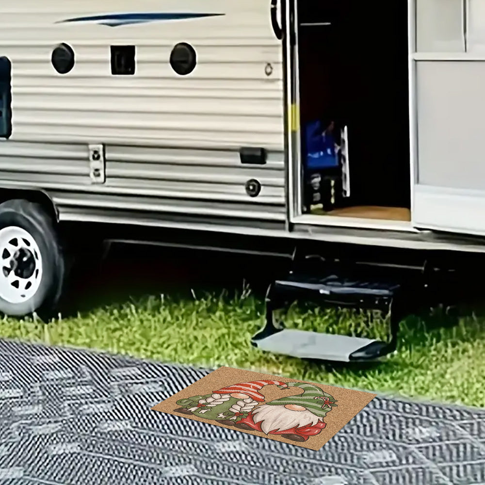 Christmas Faux Coconut Coir Doormat. Two Dwarves In