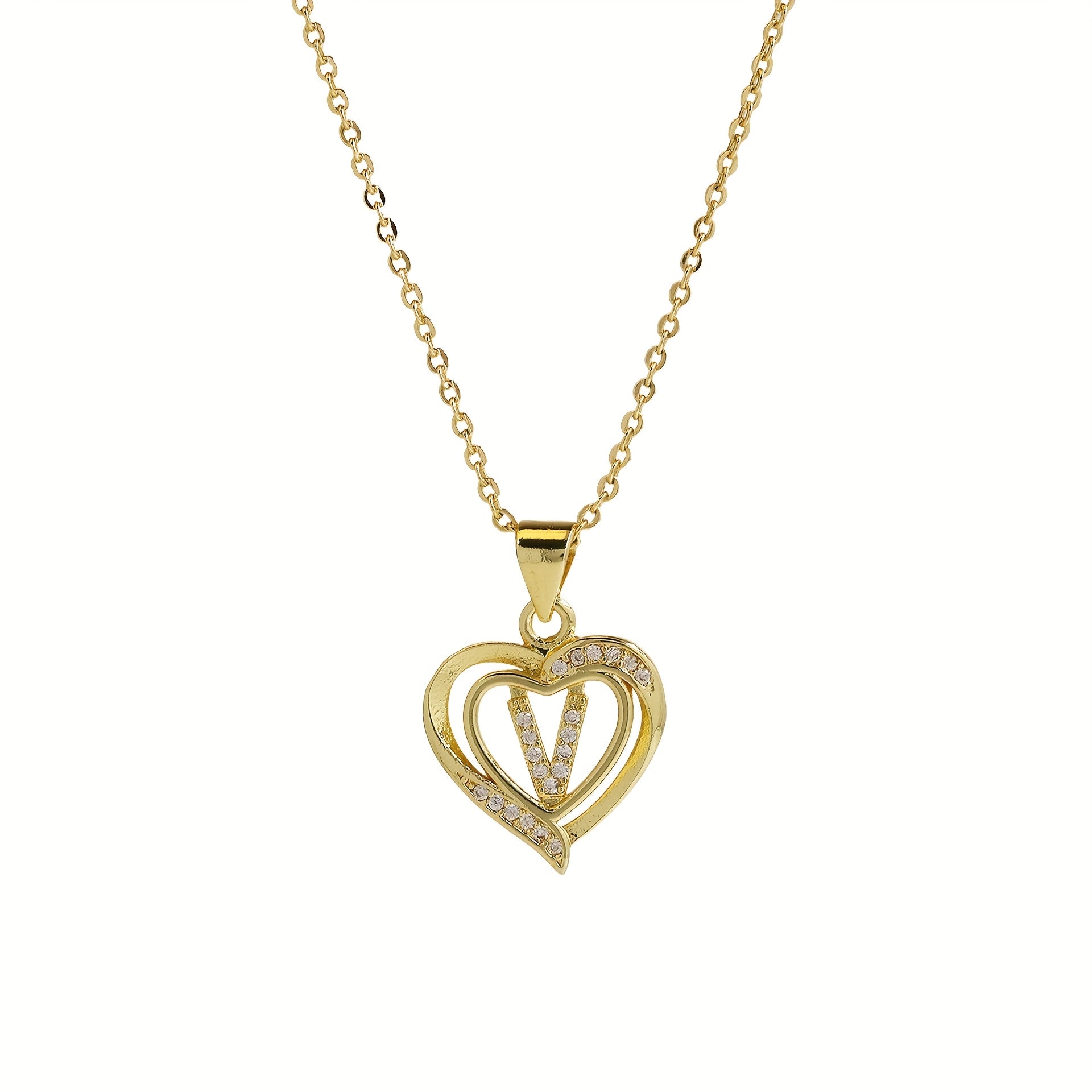 1pc 's Initial Necklace   1 Golden Plated Golden Plated Heart Pendant with A Z Letters (A Z)   Name Jewelry Gift for Wedding  Mother's Day    Elegant Golden Tone Initial Charm for Casual Attire & Special Occasions  for Teenager