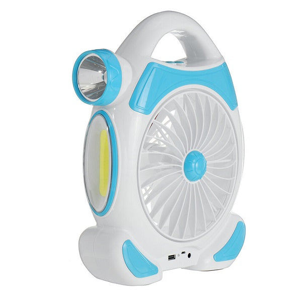 FA-1988 Rechargeable Desktop Fan with Light 2 x COB + 5W LED 2 In 1