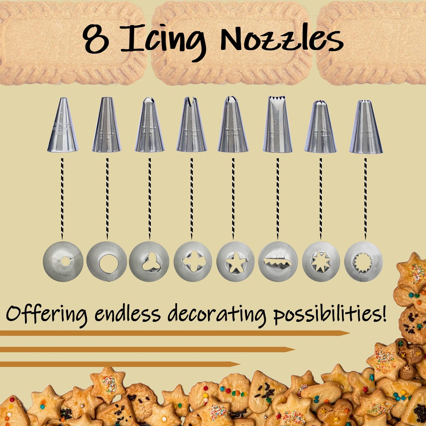 Biscuit Maker Press, Biscuit Maker and Decoration, Silver