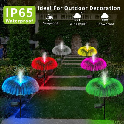 FA-LC74C Solar Powered Fountain Jelly Fish Light 2 Pcs 7 Colour Changing