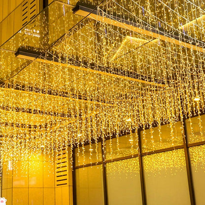 ZYF-100 LED Fairy Curtain Light with Tail Plug Extension Warm White 6×0.52m